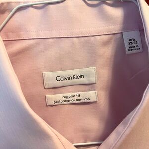Calvin Klein performance non iron dress shirt in light pink